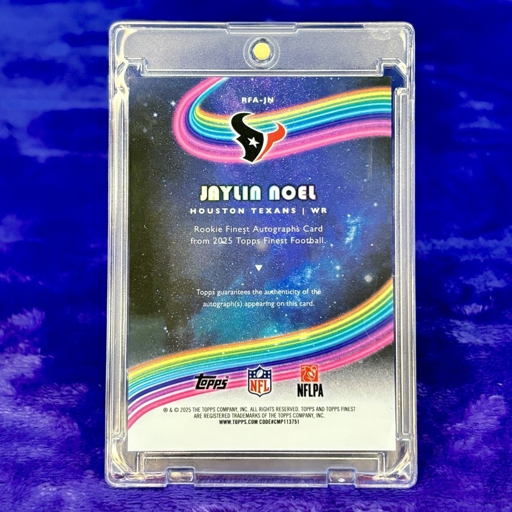 Jaylin Noel - Topps 2025 Finest Football Rookie Finest Autographs Auto RFA-JN - Picture 2 of 2